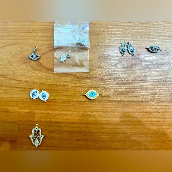 Qty 10 .925 Sterling Silver, Vermeil, Gold Filled & CZ pendant charm connectors - Picture 1 of 16